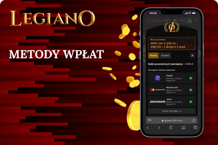 Dostępne metody wpłat w Legiano